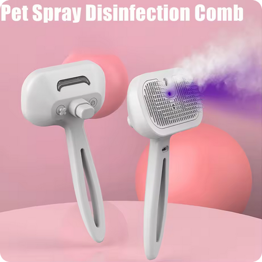Rechargeable Pet Spray Disinfection Comb, Self-Cleaning, Massage, Hair Care Steam Brush, Type C
