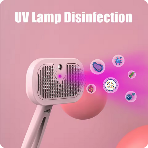 Rechargeable Pet Spray Disinfection Comb, Self-Cleaning, Massage, Hair Care Steam Brush, Type C