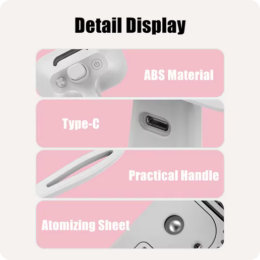 Rechargeable Pet Spray Disinfection Comb, Self-Cleaning, Massage, Hair Care Steam Brush, Type C