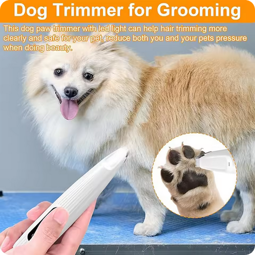 Portable Dog Foot Trimmer LED Light with Rechargeable Cordless Nail Grinder