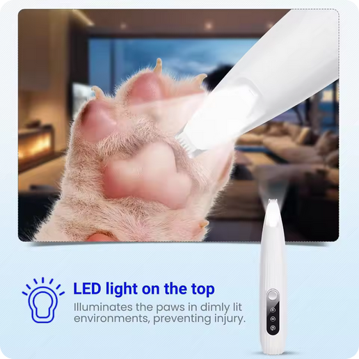 Portable Dog Foot Trimmer LED Light with Rechargeable Cordless Nail Grinder
